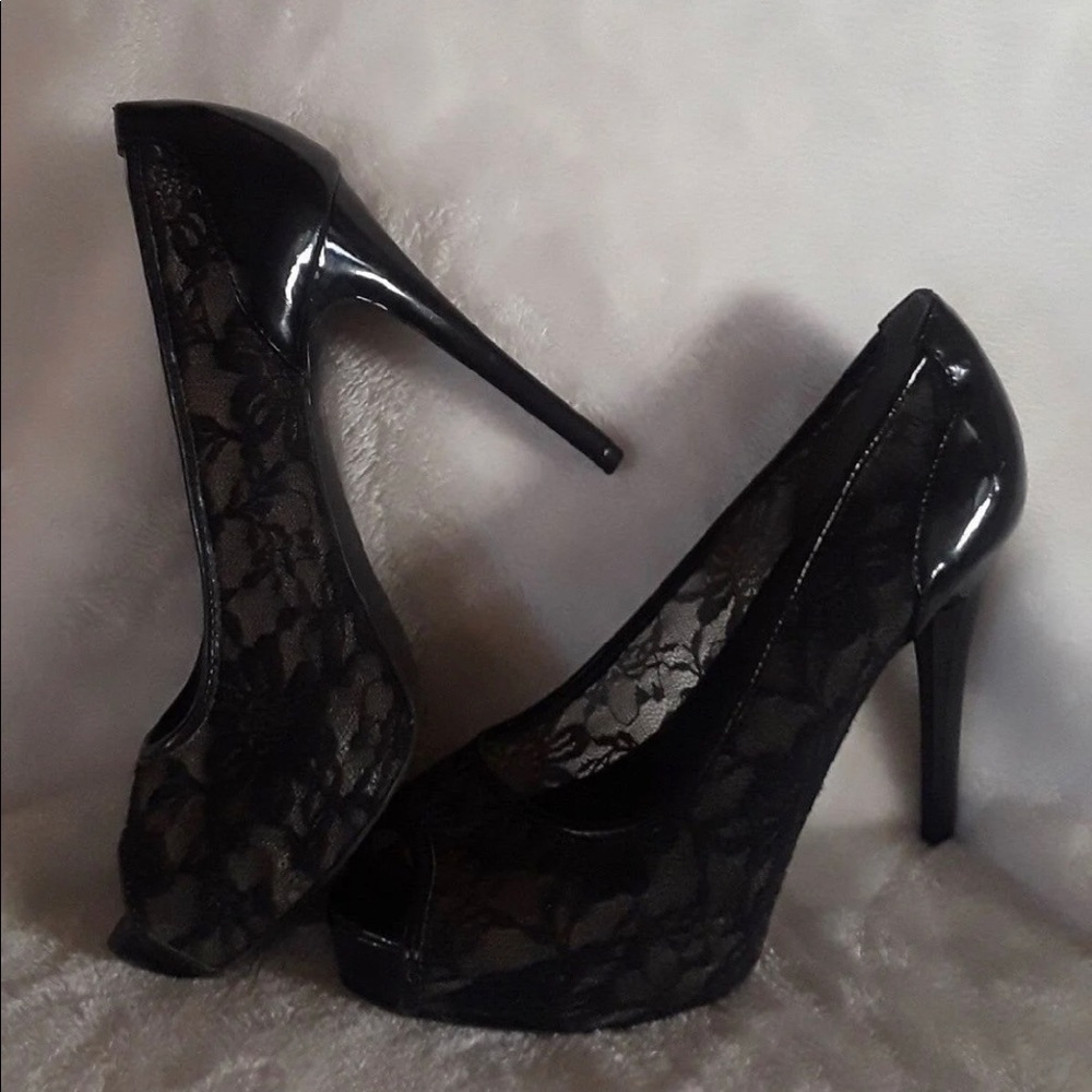 Guess Black Lace High Heels